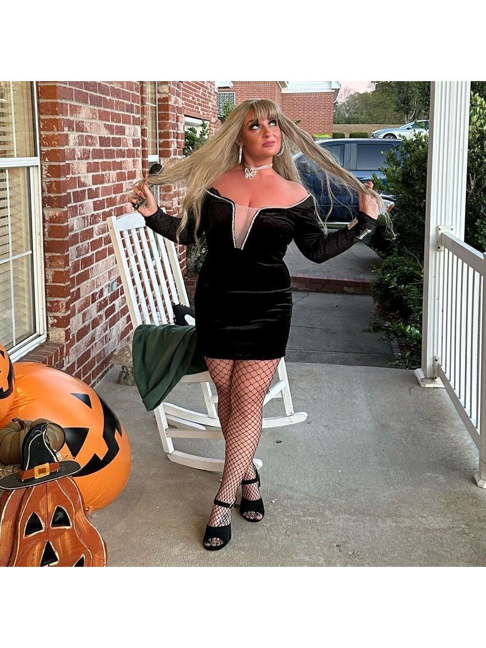 BLACK VELVET rhinestone long sleeve off shoulder mini dress - Picture 5 of 16